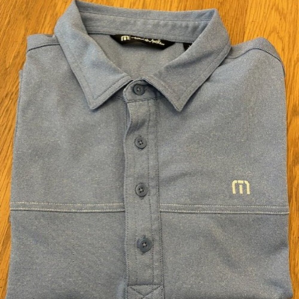 Travis Mathew blue short sleeve Golf polo
